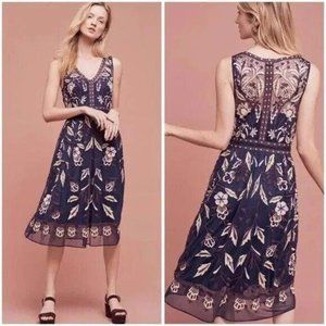 Anthropologie Moulinette Soeurs floral Embroidered Alicante Dress